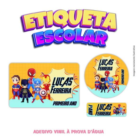 Kit Etiqueta Escolar em Vinil - Heróis