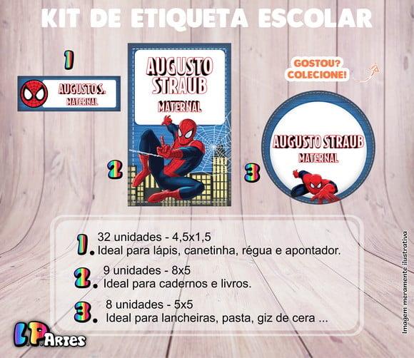 Kit Etiqueta Escolar em Vinil - Homem Aranha