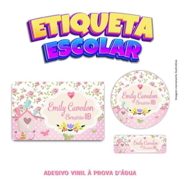 Kit Etiqueta Escolar em Vinil - Jardim Encantado