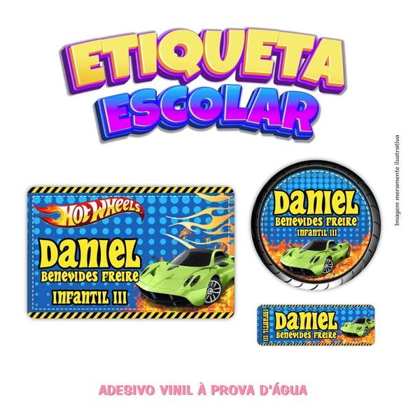 Kit Etiqueta Escolar em Vinil - Hot Wheels