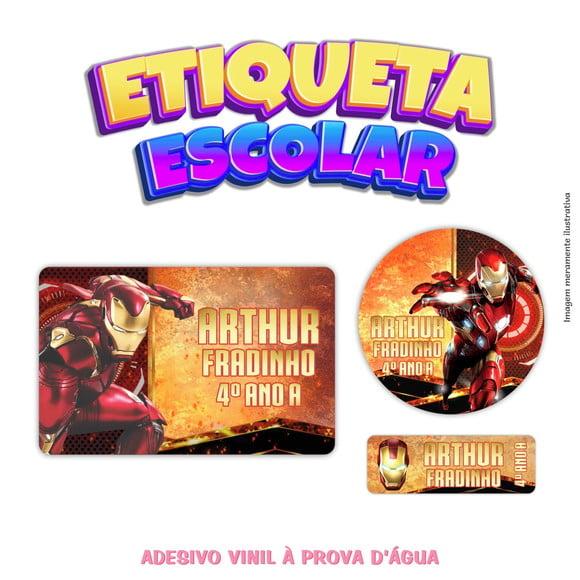 Kit Etiqueta Escolar em Vinil - Homem de Ferro
