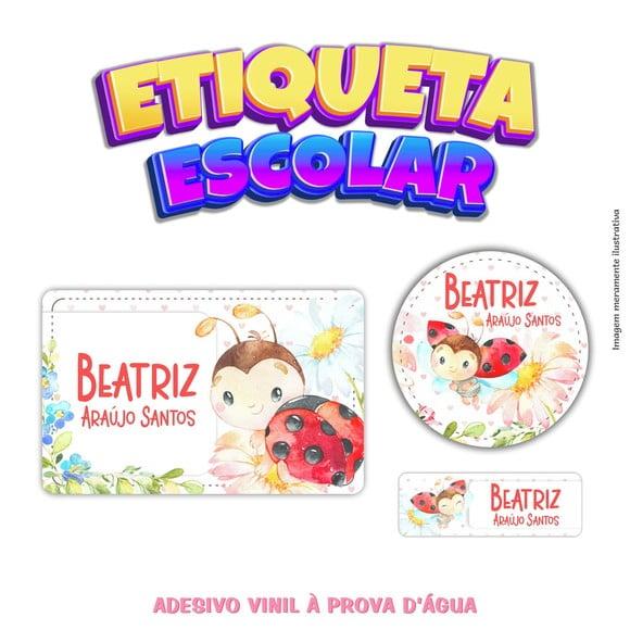 Kit Etiqueta Escolar em Vinil - Joaninha