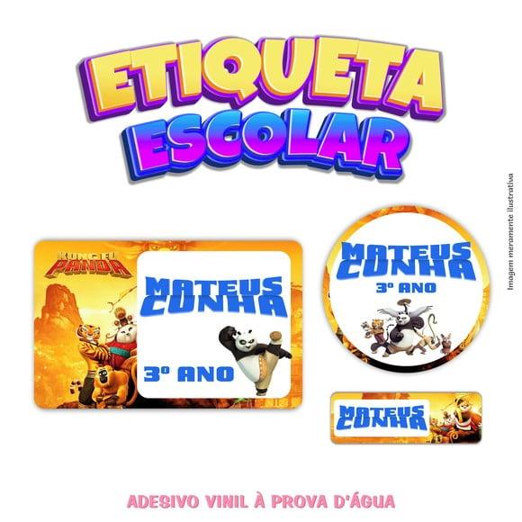 Kit Etiqueta Escolar em Vinil - Kung Fu Panda