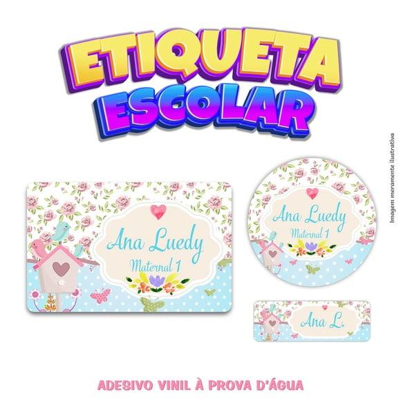Kit Etiqueta Escolar em Vinil - Jardim Encantado Azul