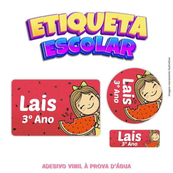 Kit Etiqueta Escolar em Vinil - Menina e Melancia