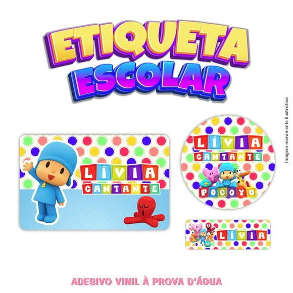 Kit Etiqueta Escolar em Vinil - Pocoyo