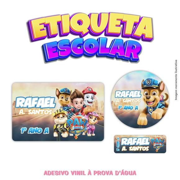 Kit Etiqueta Escolar em Vinil - Patrulha Canina Filme