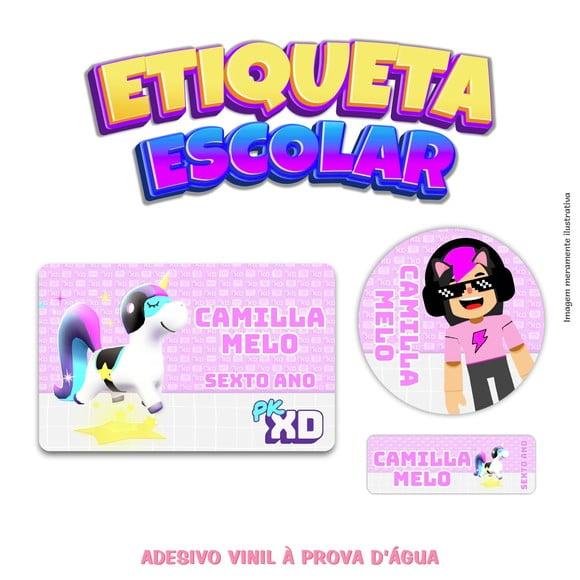 Kit Etiqueta Escolar em Vinil - Pkxd Menina