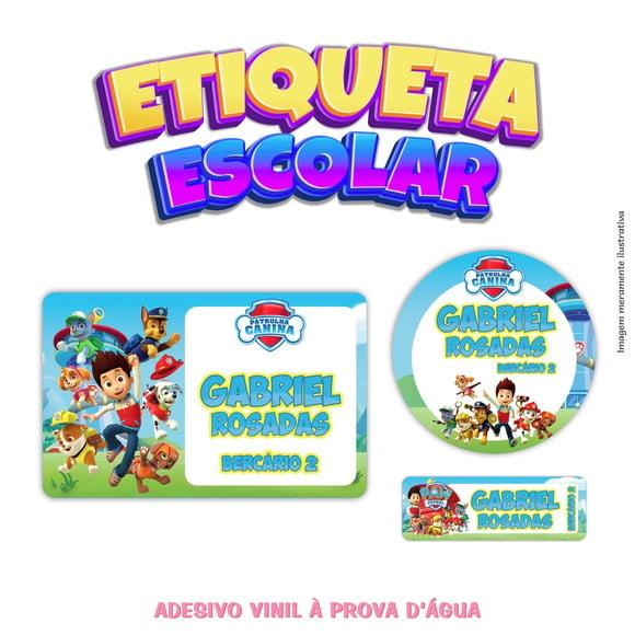 Kit Etiqueta Escolar em Vinil - Patrulha Canina