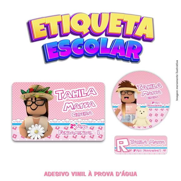 Kit Etiqueta Escolar em Vinil - Roblox Menina
