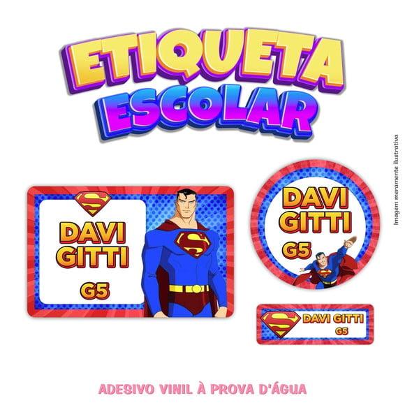 Kit Etiqueta Escolar em Vinil - Super Homem