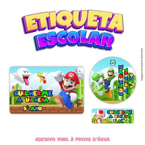 Kit Etiqueta Escolar em Vinil - Super Mario