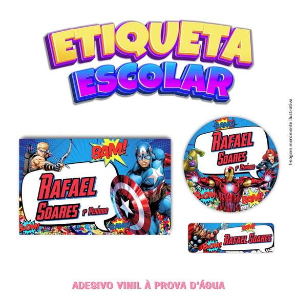 Kit Etiqueta Escolar em Vinil - Vingadores