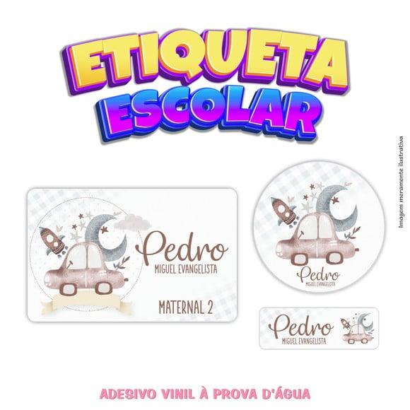 Kit Etiqueta Escolar em Vinil Carros