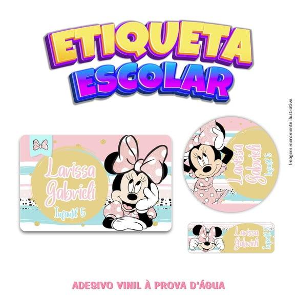 Kit Etiqueta Escolar em Vinil Minnie Rosa