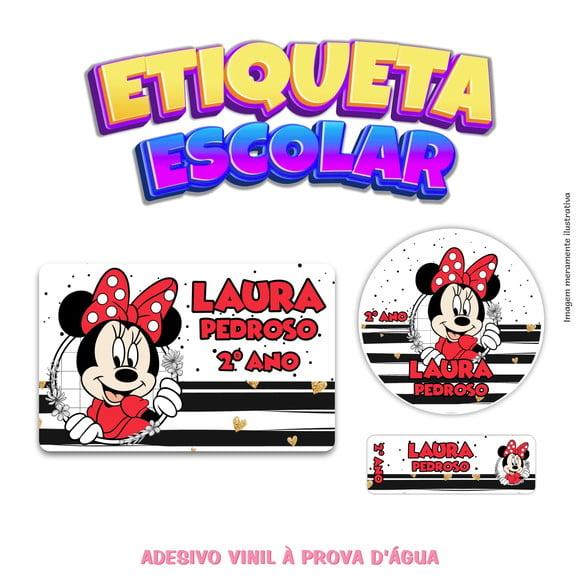 Kit Etiqueta Escolar em Vinil Minnie Vermelha
