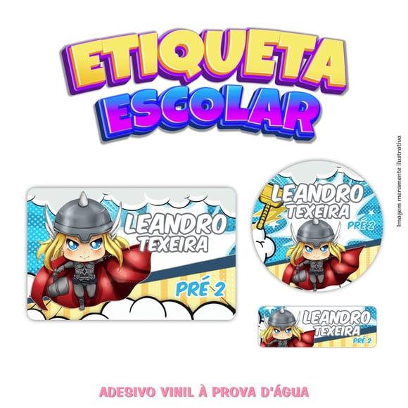Kit Etiqueta Escolar em Vinil- Vingadores - Thor