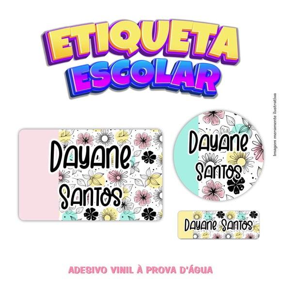 Kit Etiqueta Escolar Vinil - Floral