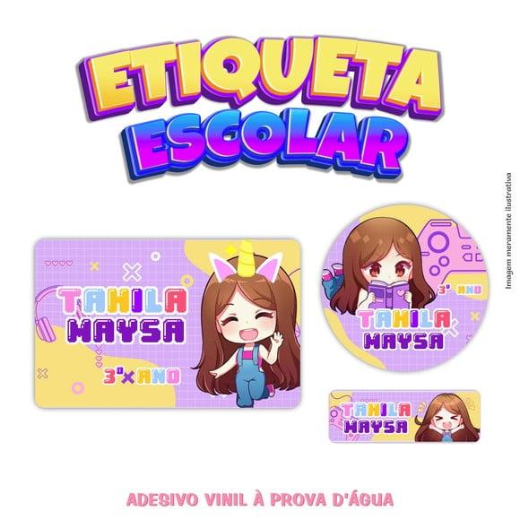 Kit Etiqueta Escolar Vinil - Julia Mine Girl