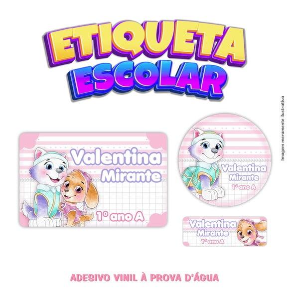 Kit Etiqueta Escolar Vinil - Skye e Everest Patrulha Canina
