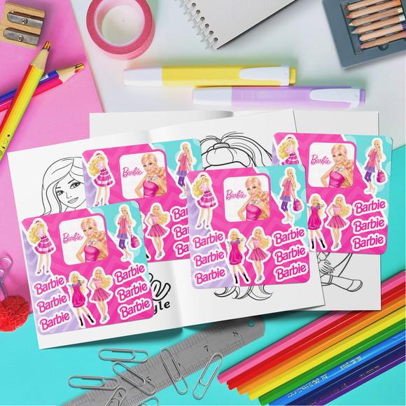 Kit Livrinho Colorir + Cartela Adesiva - Barbie