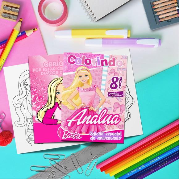 Kit Livrinho Colorir + Cartela Adesiva - Barbie