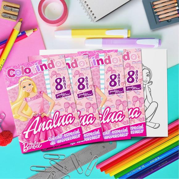 Kit Livrinho Colorir + Cartela Adesiva - Barbie