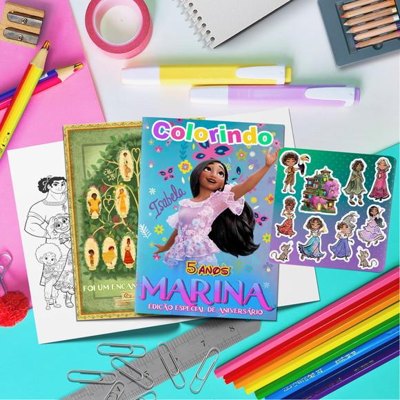 Kit Livrinho Colorir + Cartela Adesiva - Isabela Encanto