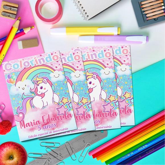 Kit Livro de Colorir + Cartela Adesiva - Unicórnio