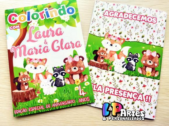 Livro de Colorir - Animais do Bosque Menina