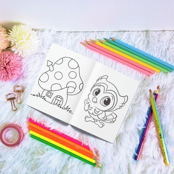 Livro de Colorir - Animais do Bosque Menina 2