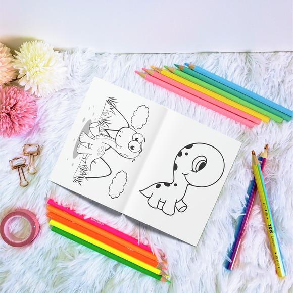 Livro de Colorir - Dino Cute Rosa