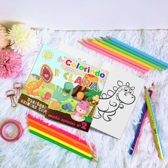 Livro de Colorir - Dino Cute Rosa