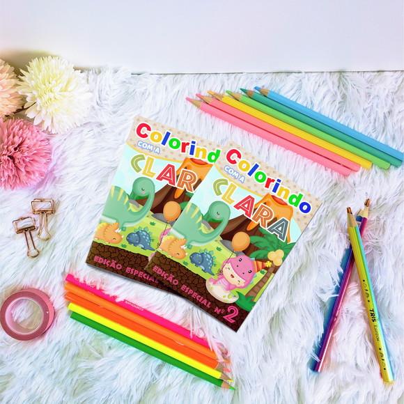 Livro de Colorir - Dino Cute Rosa