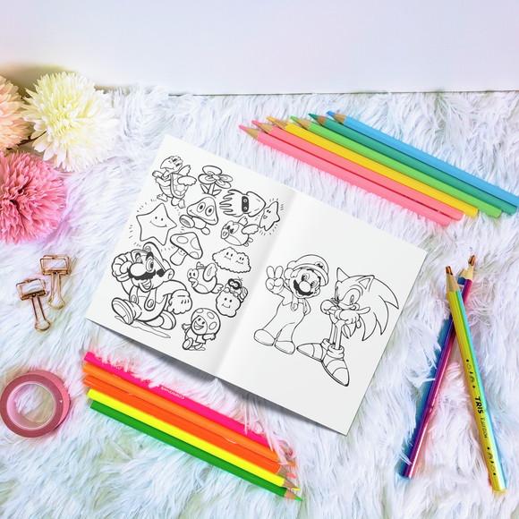 Livro de Colorir - Sonic x Mario