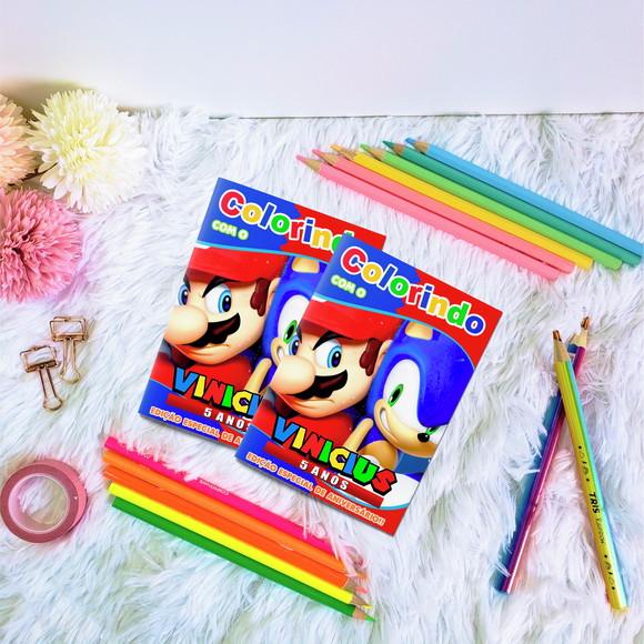 Livro de Colorir - Sonic x Mario