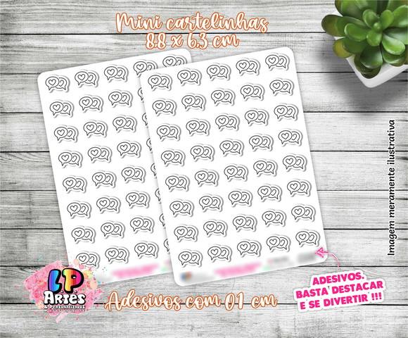 Mini Cartela de Adesivo - Balão de Fala Coração - M13