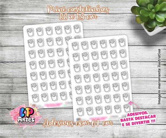 Mini Cartela de Adesivo - Batata Frita - M17