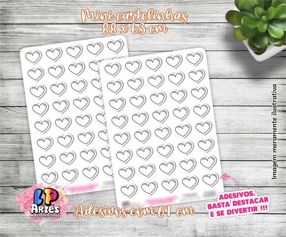 Mini Cartela de Adesivo - Coração - M15