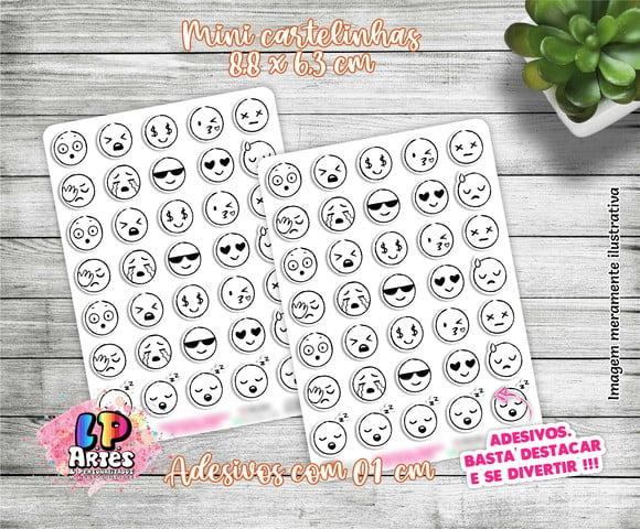 Mini Cartela de Adesivo - Emojis - M34