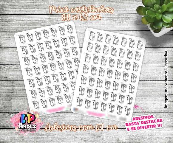 Mini Cartela de Adesivos - Copo com Água - M03