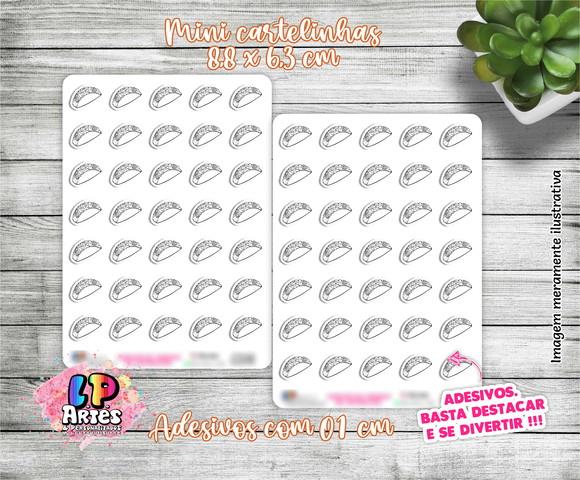 Mini Cartela de Adesivo - Tacos - M27