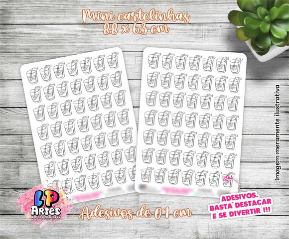 Mini Cartela de Adesivos - Copo de Água - M01