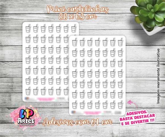 Mini Cartela de Adesivos - Copo de Suco- M09