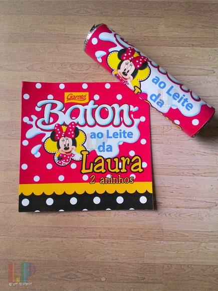 Rótulo Adesivo Chocolate Baton Minnie