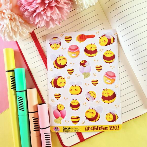 Stickers - Cartela de Adesivos - Abelhinha Cute