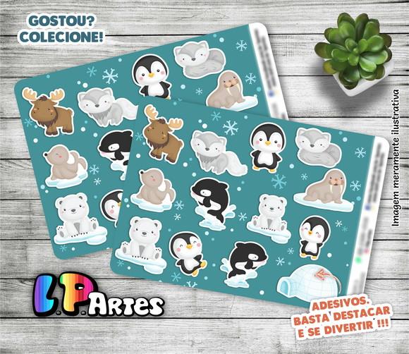 Stickers - Cartela de Adesivos - Animais Polares