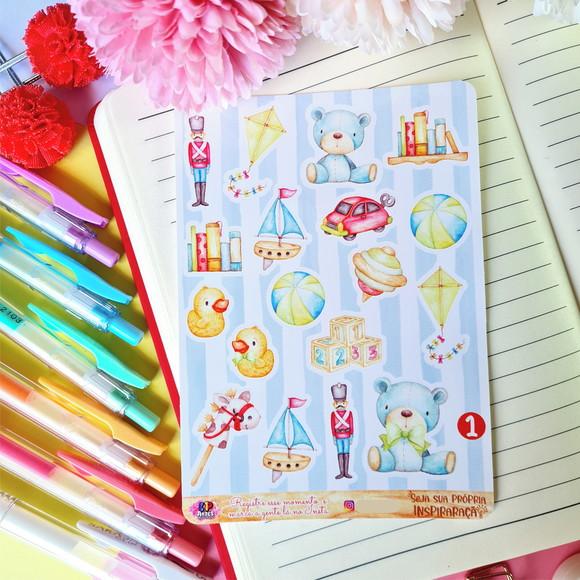 Stickers - Cartela de Adesivos - Brinquedos