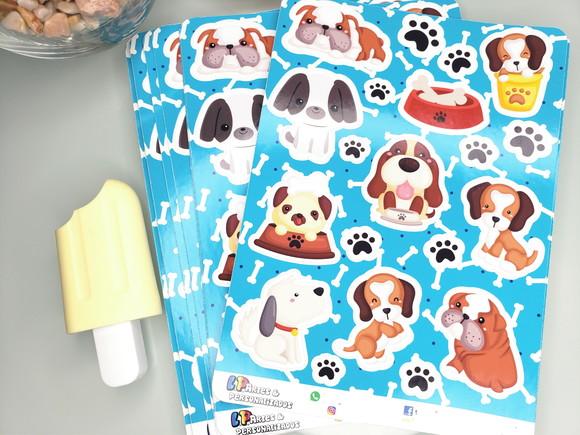 Stickers - Cartela de Adesivos - Cachorrinhos