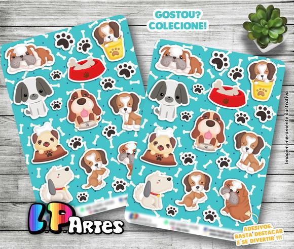 Stickers - Cartela de Adesivos - Cachorrinhos